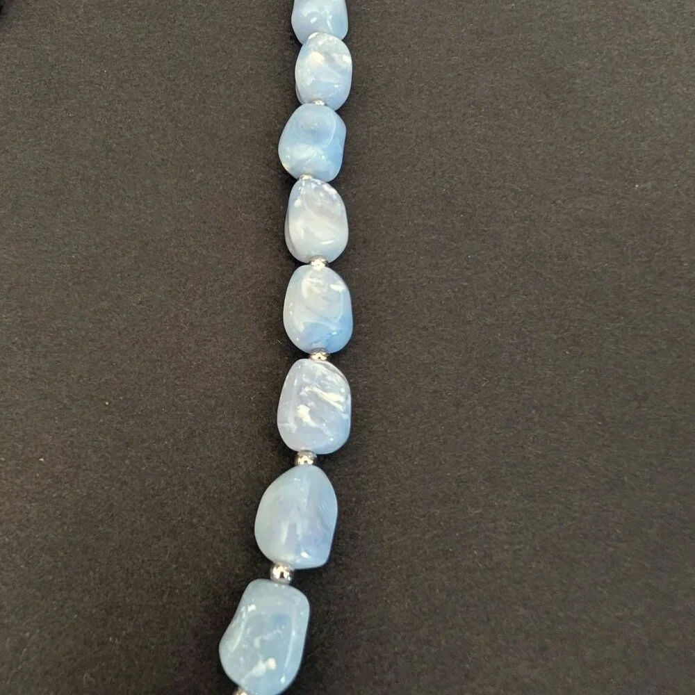 Vintage faux stone beaded single strand necklace
